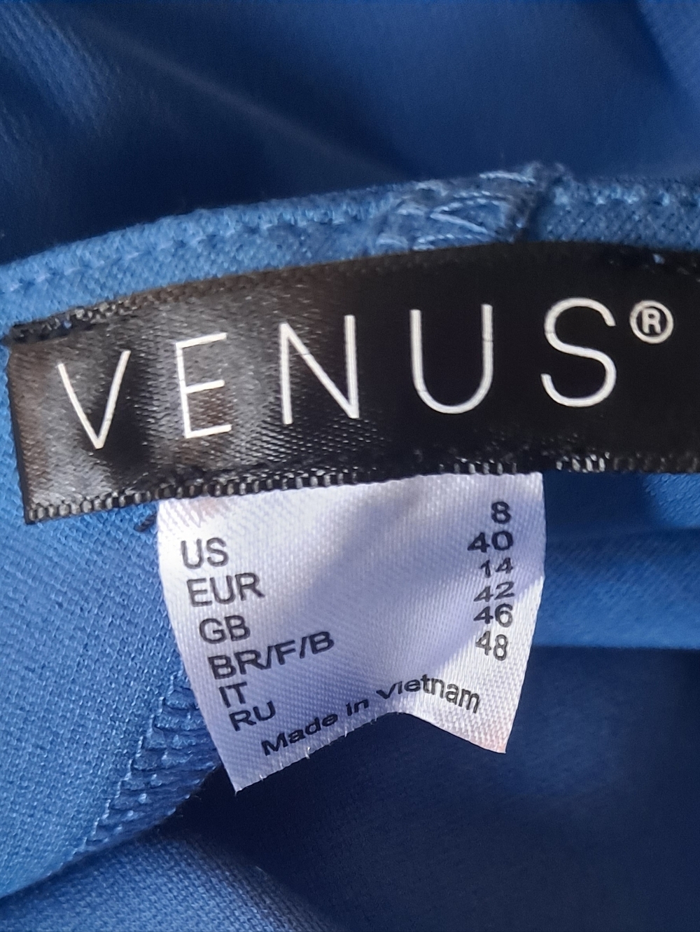 NWT VENUS One-Shoulder Blue Chiffon Bow Top - Picture 6 of 6